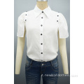 Nuova design Donne Fashion Maniche staccabili White Shirt